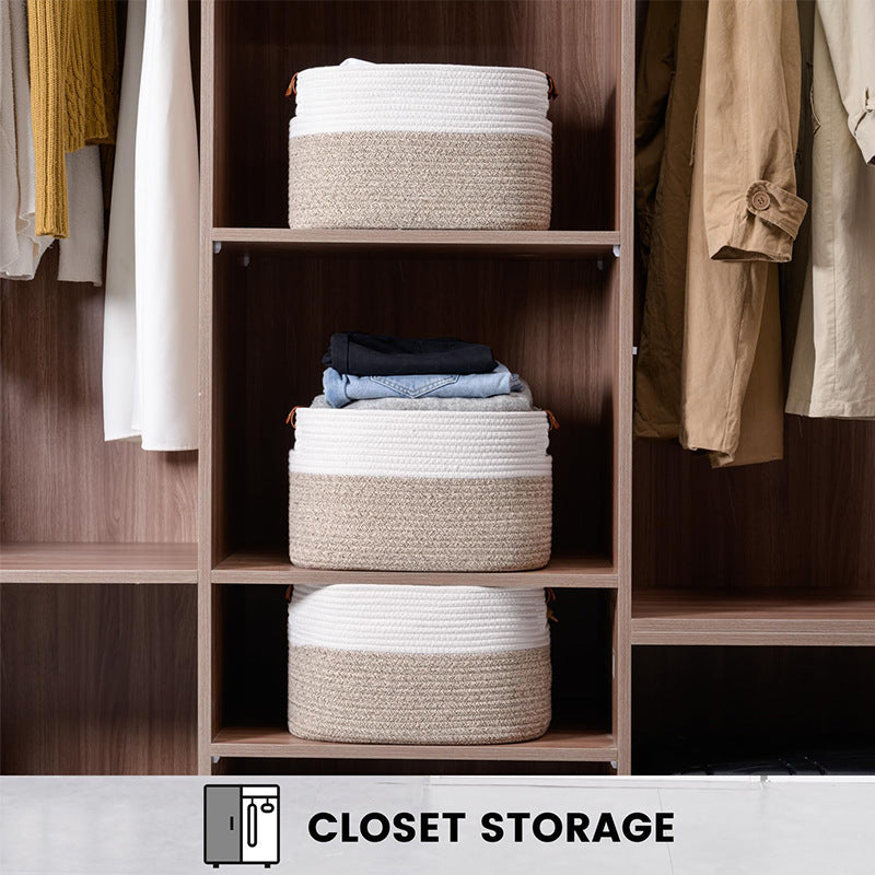 Cotton Rope Woven Storage Baskets